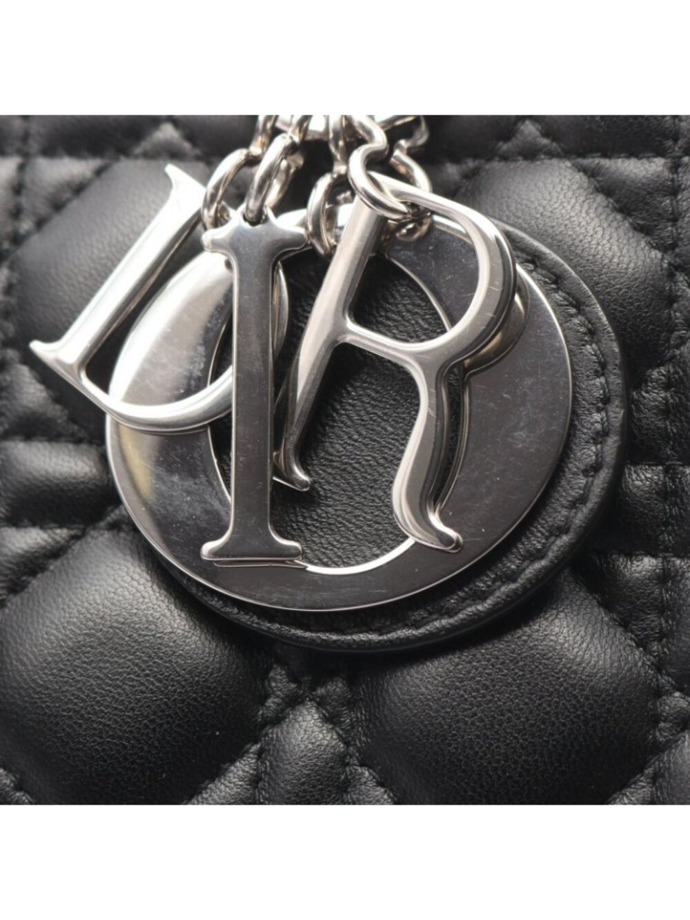 ★SOLD★ Dior Handbag Lady Dior Large Cannage 2-Way Black Leather Lady Dior Tote - Picture 7 of 9